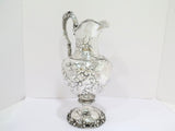 14 3/8 in - Coin Silver Lincoln & Foss, Boston Antique Oak Motif Pitcher