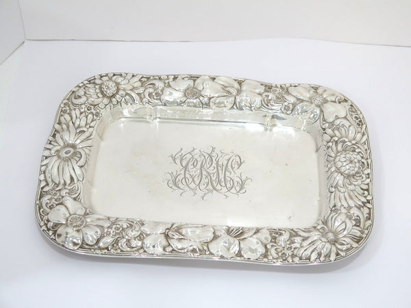 14.5 in - Sterling Silver Gorham Antique Floral Repousse Small Tray