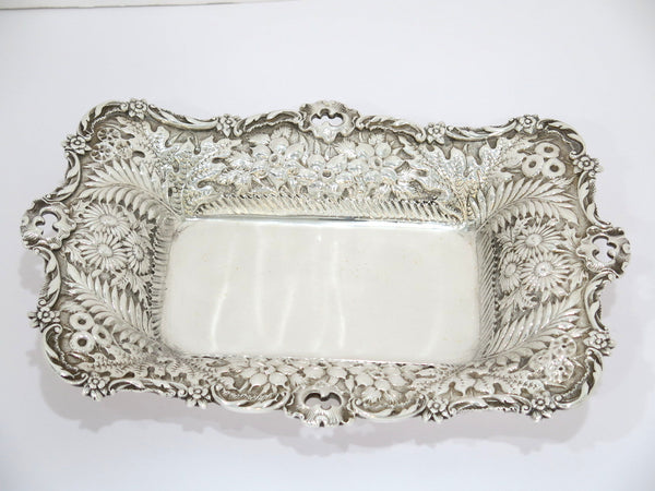 11.5 in - Sterling Silver Jacobi & Jenkins Antique Floral Repousse Dish