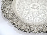 15 in - Sterling Silver S. Kirk & Son Antique Museum-Level Floral Repousse Plate