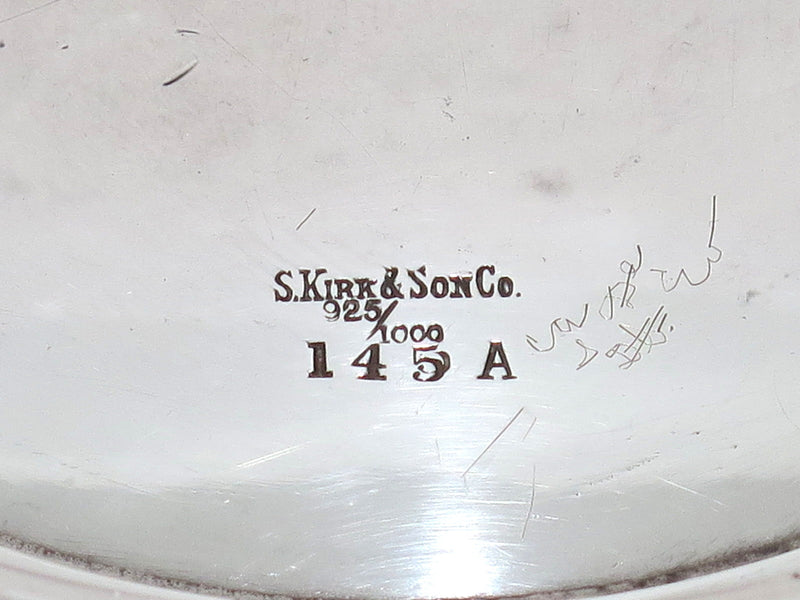 9 in - Sterling Silver S. Kirk & Son Antique Floral Repousse Footed Serving Bowl