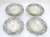 Four 7.25" Sterling Silver Bailey, Banks & Biddle Antique Floral Cake Stands