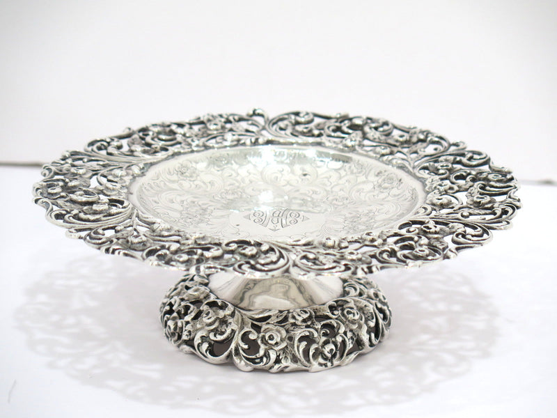 Four 7.25" Sterling Silver Bailey, Banks & Biddle Antique Floral Cake Stands