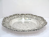 15 in - Sterling Silver S. Kirk & Son Antique Museum-Level Floral Repousse Plate