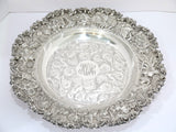 15 in - Sterling Silver S. Kirk & Son Antique Museum-Level Floral Repousse Plate