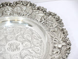 15 in - Sterling Silver S. Kirk & Son Antique Museum-Level Floral Repousse Plate