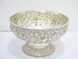 9 in - Sterling Silver S. Kirk & Son Antique Floral Repousse Footed Serving Bowl