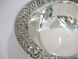 10 in Sterling Silver S. Kirk & Son Vintage Floral Repousse Footed Serving Bowl