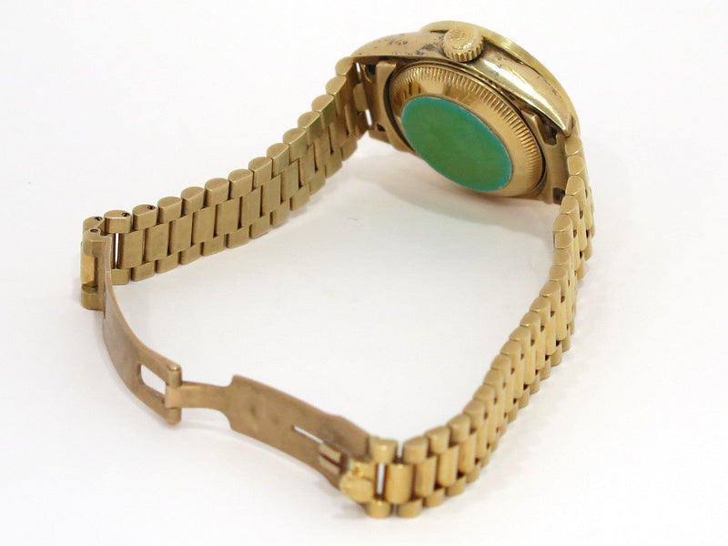 Pre-owned Rolex Datejust 18K Gold Diamond Dial Bezel Ladies Watch