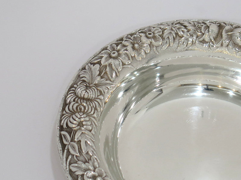 5 in - Sterling Silver S. Kirk & Son Antique Floral Repousse Serving Plate