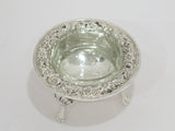 2.75 in Sterling Silver S. Kirk & Son Vintage Floral Repousse Footed Salt Cellar