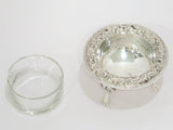 2.75 in Sterling Silver S. Kirk & Son Vintage Floral Repousse Footed Salt Cellar