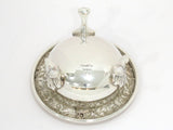 2.75 in Sterling Silver S. Kirk & Son Vintage Floral Repousse Footed Salt Cellar