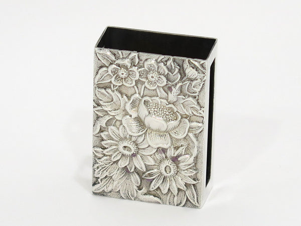 1 5/8 in - Sterling Silver S. Kirk & Son Vintage Floral Repousse Match Box Case