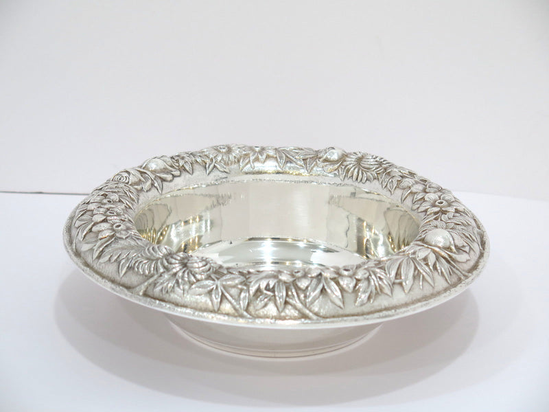 9.5 in - Sterling Silver S. Kirk & Son Vintage Floral Repousse Serving Bowl