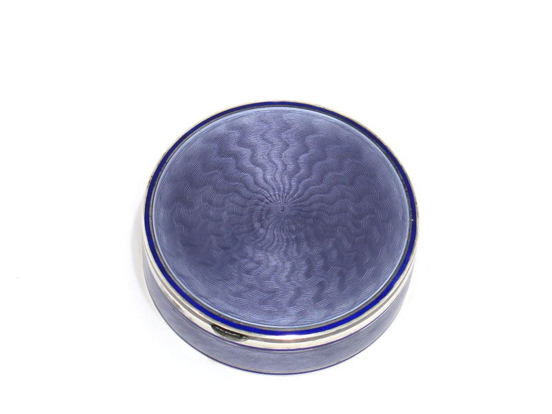 2.5 in - Sterling Silver Antique English Purple Guilloche Box