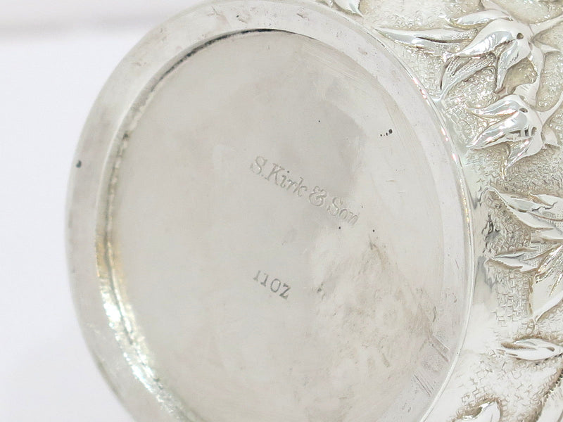 6 5/8 in - Sterling Silver S. Kirk & Son Antique Floral Repousse Creamer