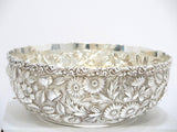 9.25 in - Sterling Silver Jenkins & Jenkins Antique Floral Repousse Serving Bowl