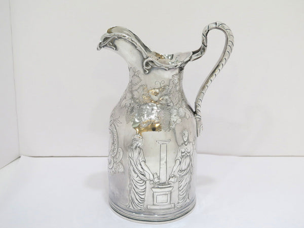 11.25 in - Coin Silver Wood & Hughes Antique Greek Revival Wine Pitcher