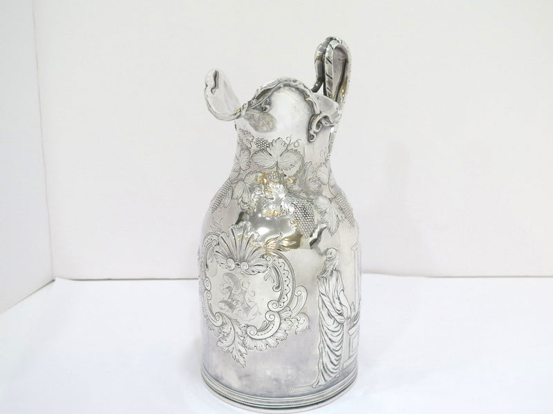 11.25 in - Coin Silver Wood & Hughes Antique Greek Revival Wine Pitcher