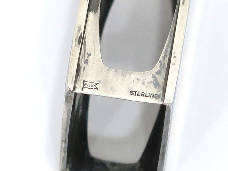 2.25 in - Sterling Silver Blue Guilloche Foster & Bailey Antique Match Safe