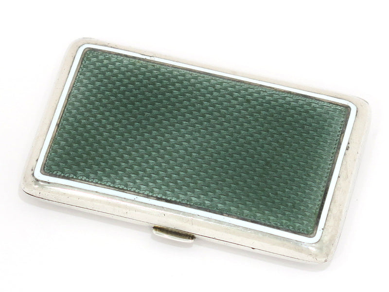3.5" 900 Silver Green Guilloche Georg Adam Scheid Antique German Cigarette Case