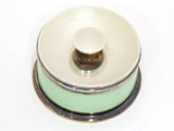 2 5/8 in - Green Guilloche Gilt Interior Antique Round Jar w/ Lid