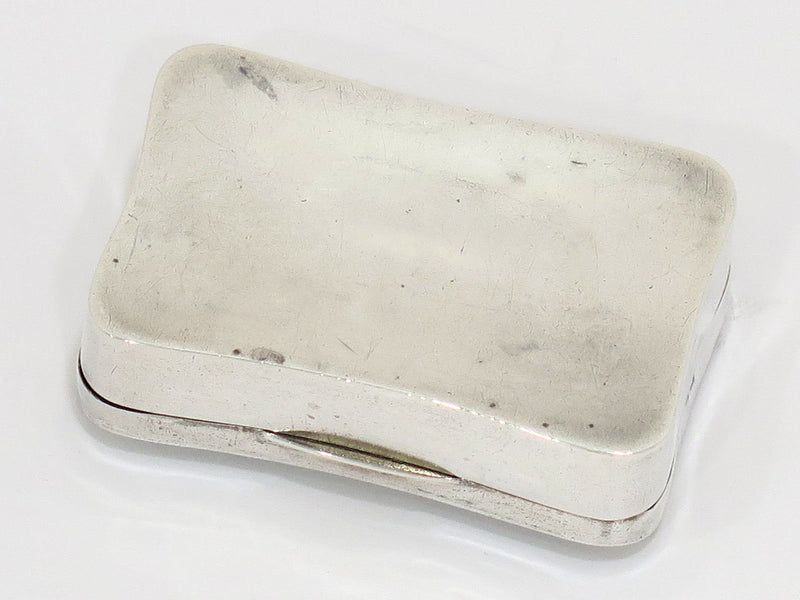 1 7/8 in - Sterling Silver White Rim Pink Guilloche Antique English Pill Box