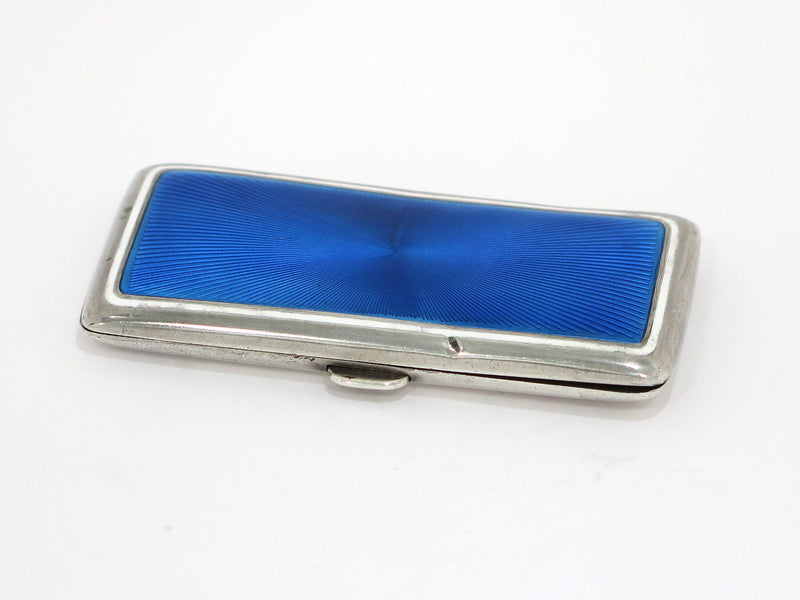 3.25 in - 950 Silver Blue Enamel Antique French c. 1913 Cigarette Case