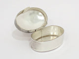 1 3/8 in - Sterling Silver Taxco Vintage Mexican Amethyst Center Oval Pill Box