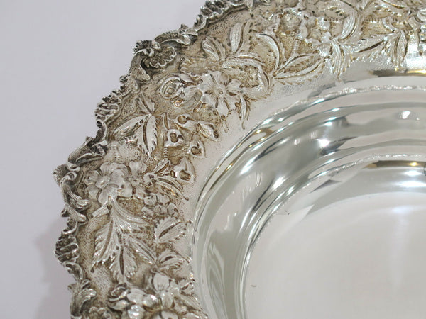 11 3/8 in - Sterling Silver S. Kirk & Son Antique Floral Repousse Serving Bowl