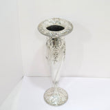 19.75 in - Sterling Silver Shreve & Co. Antique Floral Tall Vase