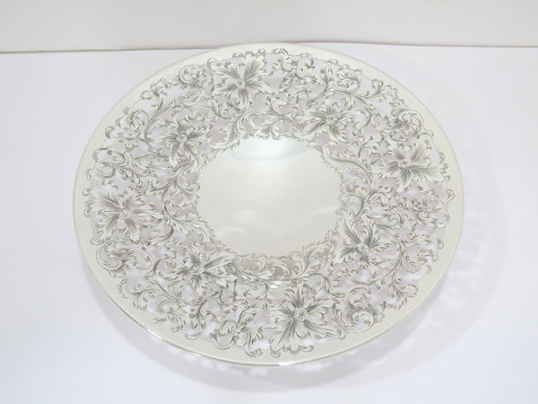 12 in - Sterling Silver George A. Henckel Antique Floral Openwork Footed Platter