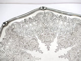 11 7/8 in Sterling Silver Reed & Barton Antique Ornate Octagonal Footed Platter