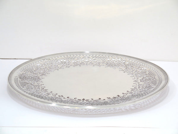 15 in - Sterling Silver Gorham Antique Floral Openwork Large Platter