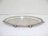 12 in - Sterling Silver Gale & Son Antique c. 1850 Ornate Footed Oval Tray