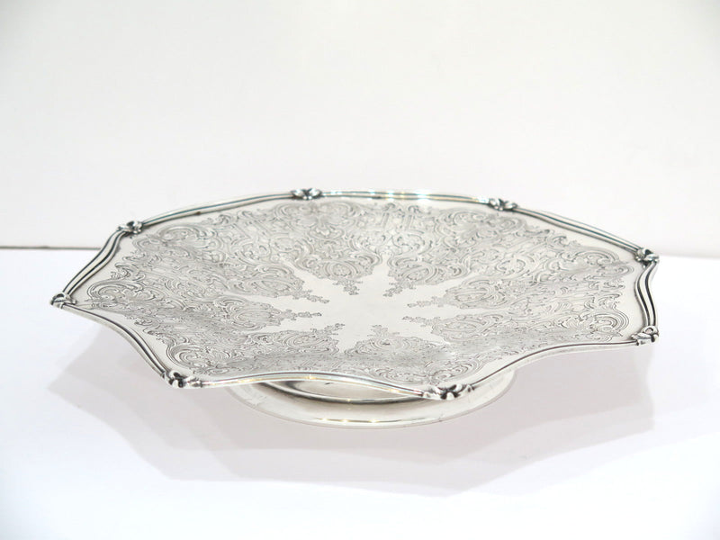 11 7/8 in Sterling Silver Reed & Barton Antique Ornate Octagonal Footed Platter