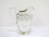 9.25 in Sterling Silver Dominick & Haff Antique Floral Scroll Hexagonal Pitcher