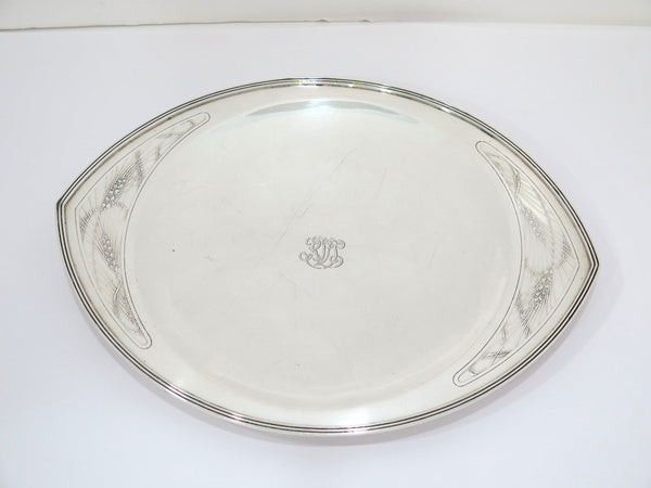 13 3/8 in Sterling Silver Tiffany & Co. Antique Wheat Pattern Pointed Oval Tray