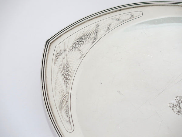 13 3/8 in Sterling Silver Tiffany & Co. Antique Wheat Pattern Pointed Oval Tray