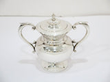 Sterling Silver Antique Japanese Mini Sugar Bowl, Creamer & Sugar Tongs Set