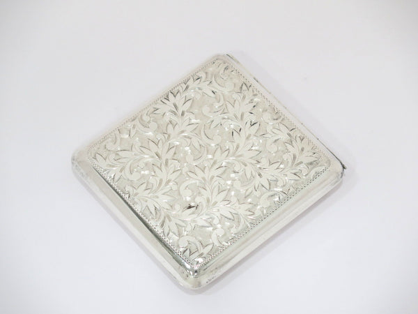 3.75 in - 950 Silver Antique Japanese Floral Cigarette Case