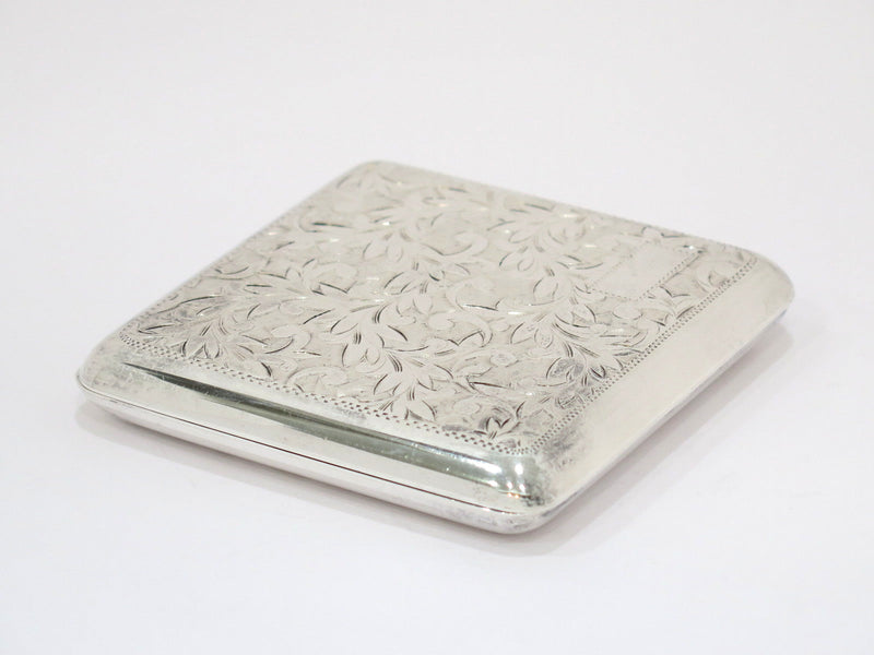 3.75 in - 950 Silver Antique Japanese Floral Cigarette Case