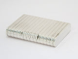 3.25 in - 935 Silver Vintage Continental Striped Cigarette Case