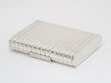 3.25 in - 935 Silver Vintage Continental Striped Cigarette Case