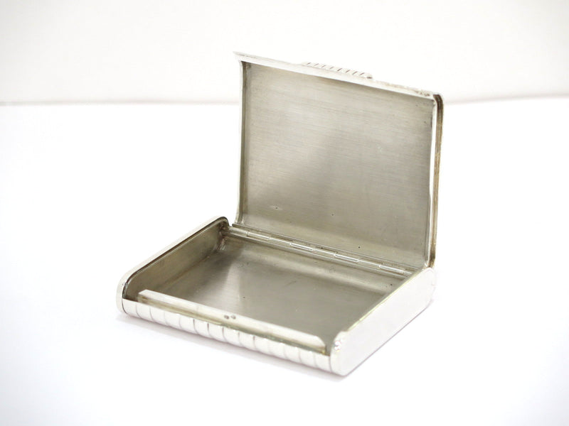 3.25 in - 935 Silver Vintage Continental Striped Cigarette Case