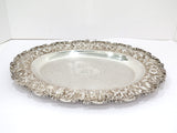 16" Sterling Silver Baltimore Sterling Silver (Stieff) Antique Repousse Platter