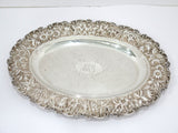 16" Sterling Silver Baltimore Sterling Silver (Stieff) Antique Repousse Platter