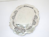 12.5 in Sterling Silver Tiffany Antique Floral Scroll Mesh Openwork Serving Dish