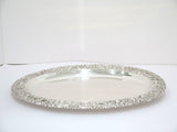 14" Sterling Silver Baltimore Silversmiths Antique Floral Repousse Oval Platter